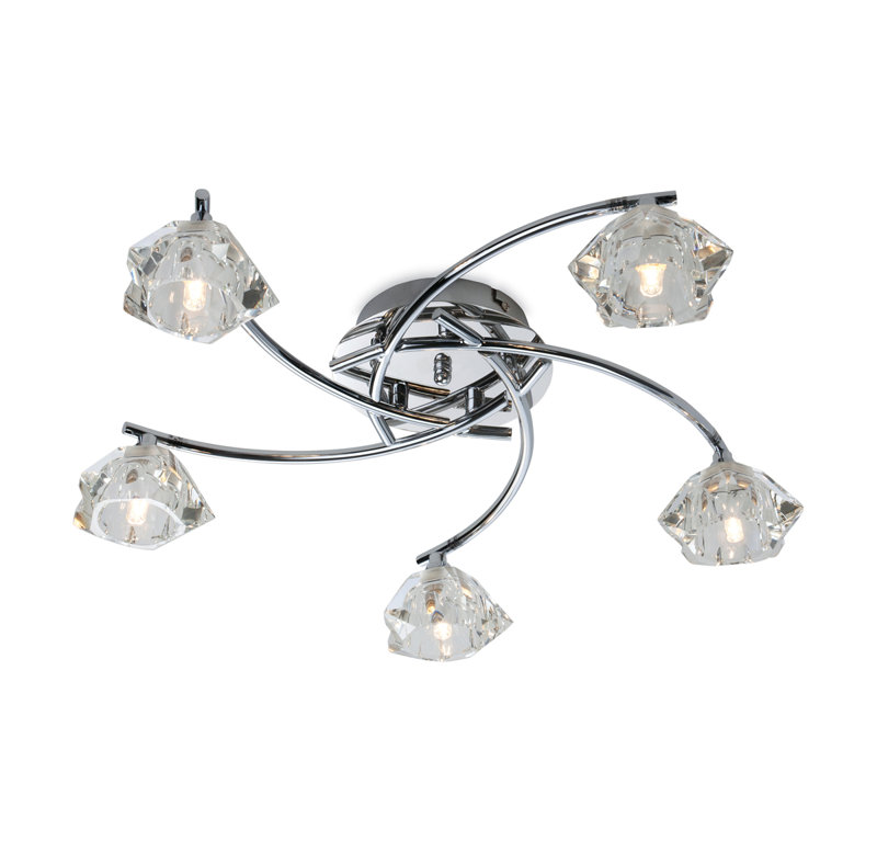 Clara Glass Semi Flush Mount, Chrome