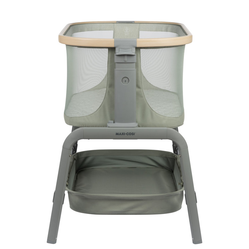 Iora Bedside Crib with Mattress, Green