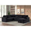 Canapé-lit modulaire en velours côtelé de 123 po de largeur avec méridienne avec rangement à droite et coussins décoratifs