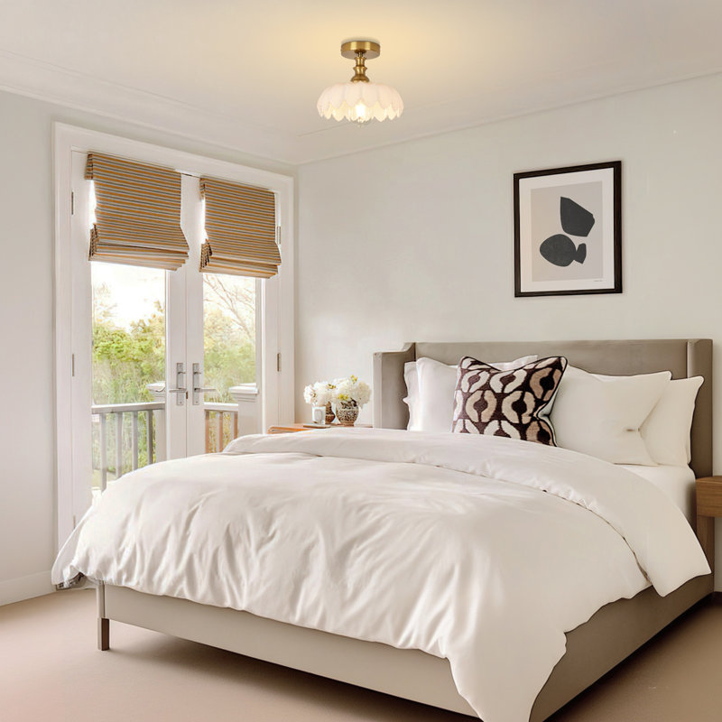 Junathean Flush Mount Ceiling Light, White