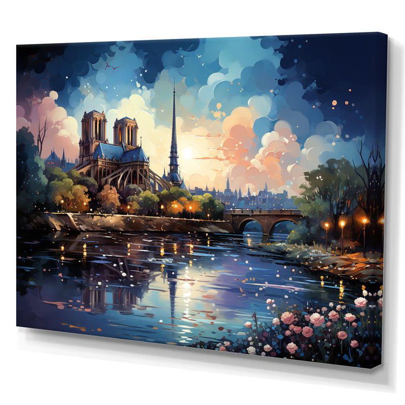 Paris Paris la nuit I, Toile tendue, H 30 po x l 40 po x P 1,5 po