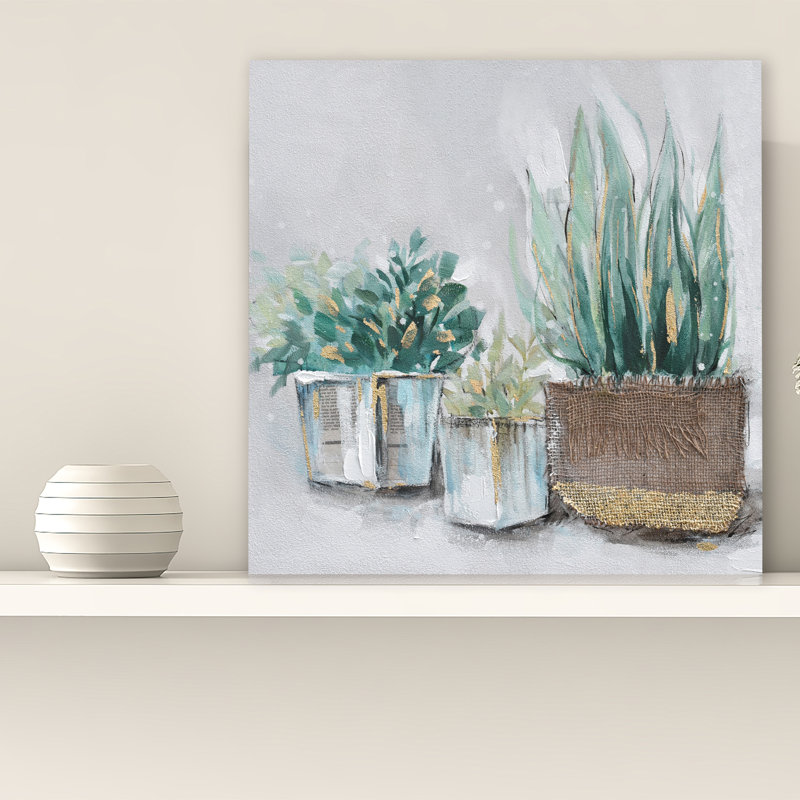 Peinture sur toile tendue, H 12 po x l 12 po x P 1,5 po