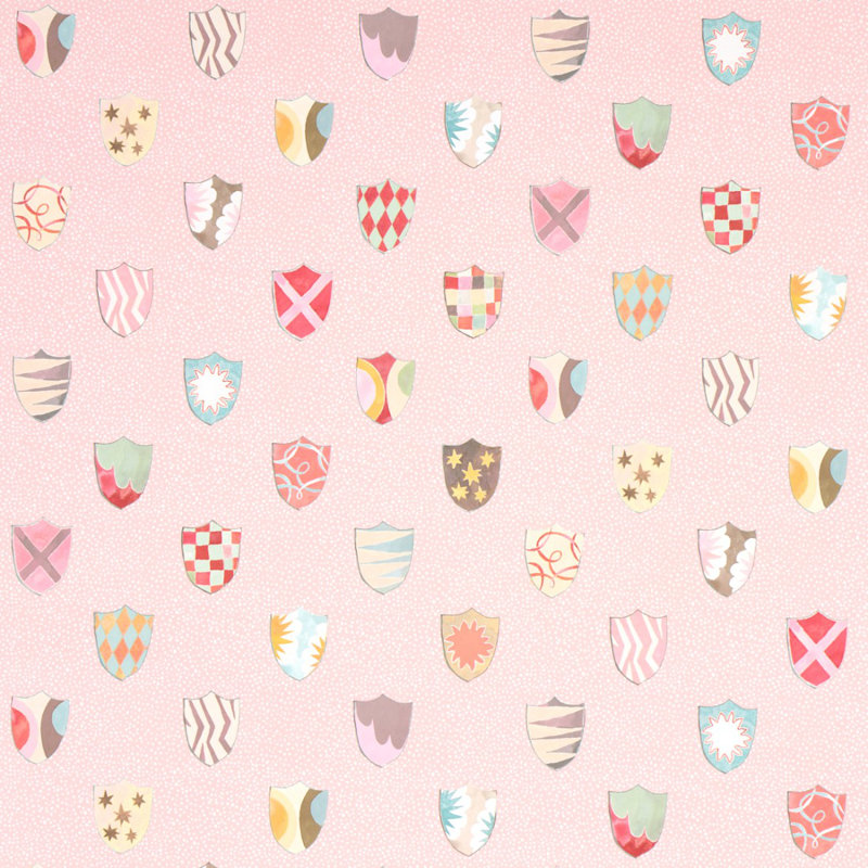 Papier peint héraldique Schocalacher x Happy Menocal, Rose