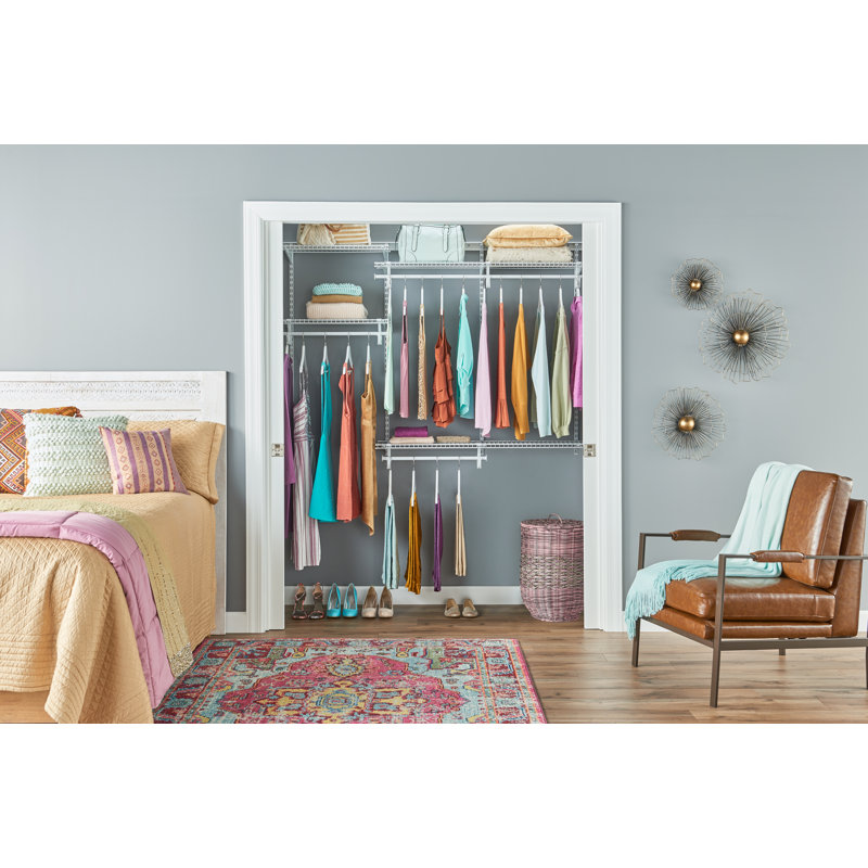 Ensemble de démarrage pour système d'organisation de garde-robe l 48 po à l 72 po ShelfTrack, Blanc
