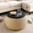 Round Storage Ottoman, 2 In 1 Function, Work As End Table And Ottoman-1194403414