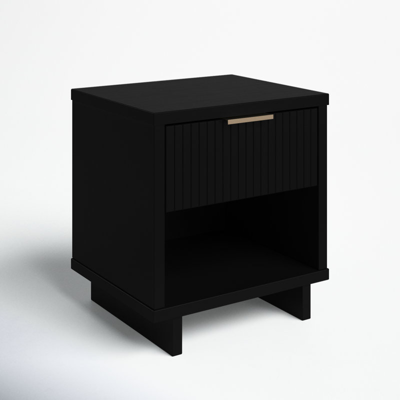 Laureli 18.11'' W Solid Wood Nightstand, Black, Individual