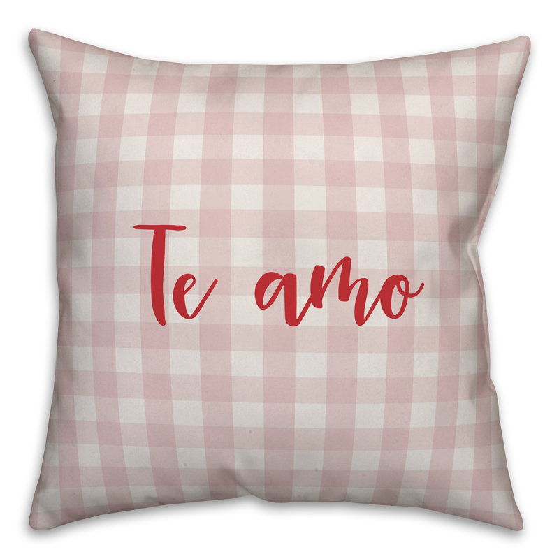  Coussin Te Amo, Rose / Rouge, Housse de coussin
