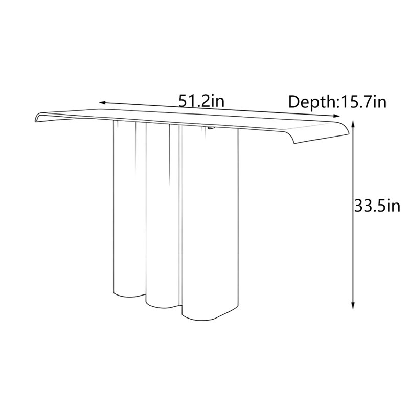 Console d'entrée de style nordique, H 33,5 po x l 51,2 po x P 15,7 po