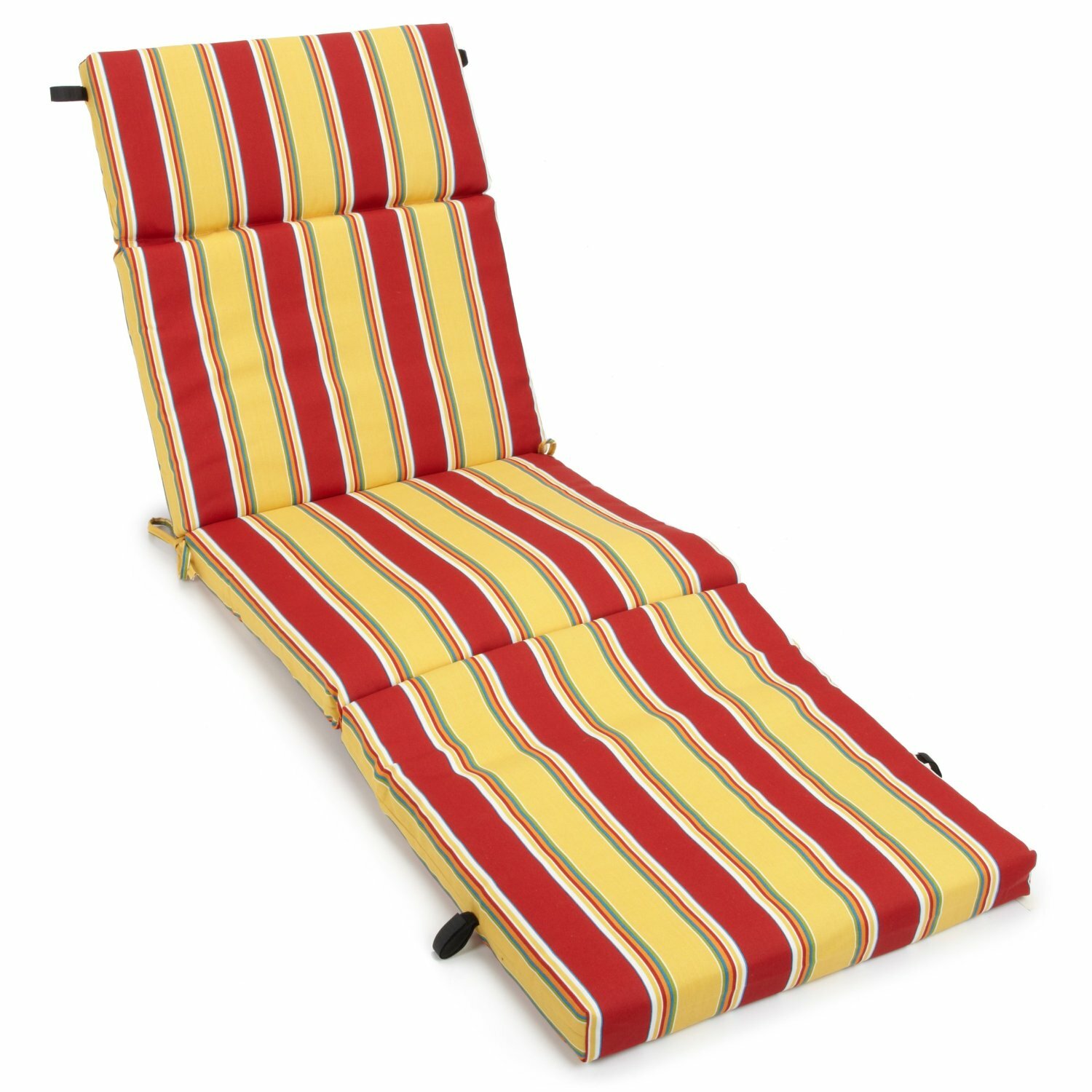 Red and white outlet striped chaise lounge cushions