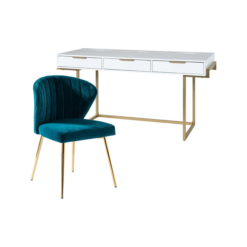 Euclid 2-Piece Desk Office Chair Set, Teal