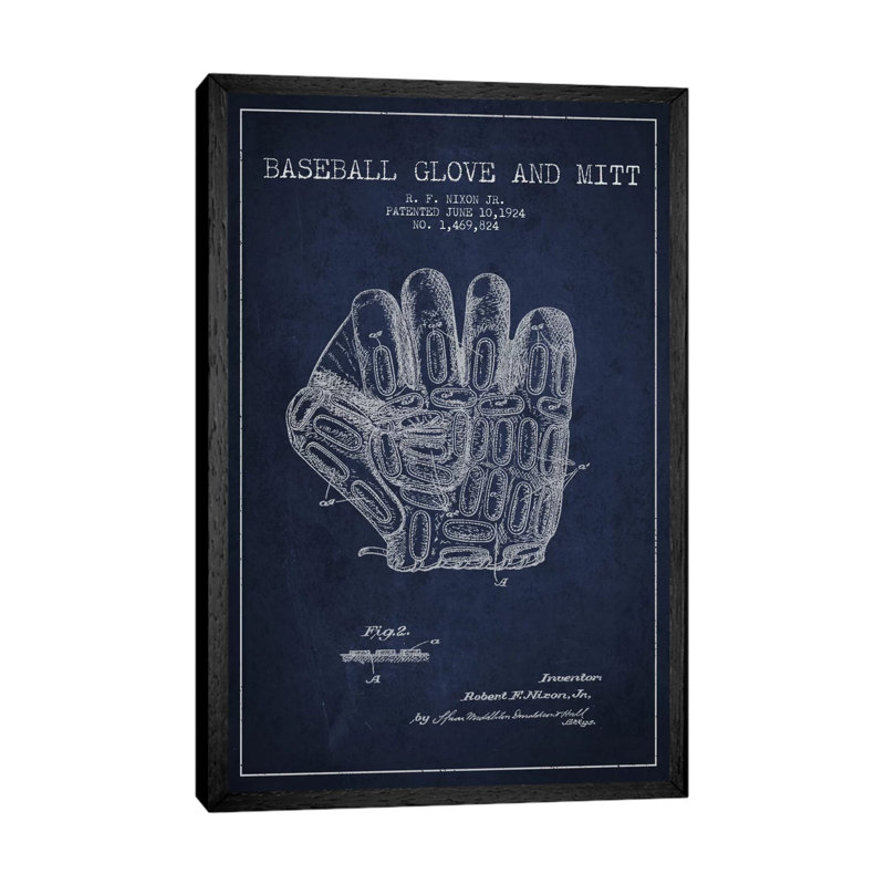 Baseball by Aged Pixel - Print on Canvas, 66.04 cm H x 45.72 cm W, Black Floater Framed