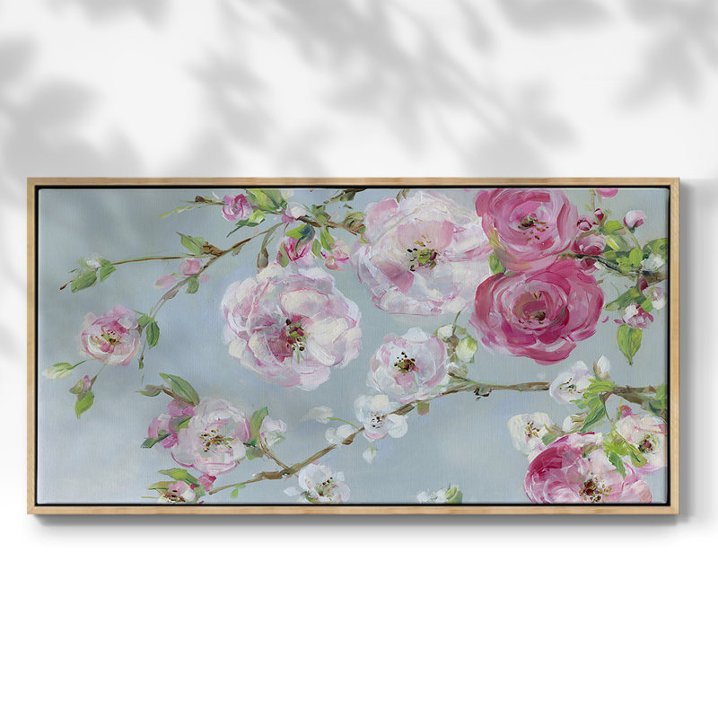 Scent of Spring - Toile tendue avec châssis encadré - Prêt à être accroché, H 25 po x l 49 po, Naturel