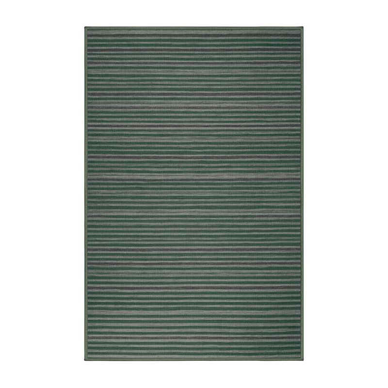 Tapis vert à rayures horizontales lavable à la machine, Tapis de couloir 2 pi x 4 pi