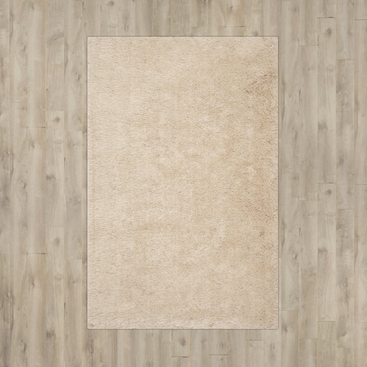 Etelvina Shag Hand Tufted Performance Solid Color Rug