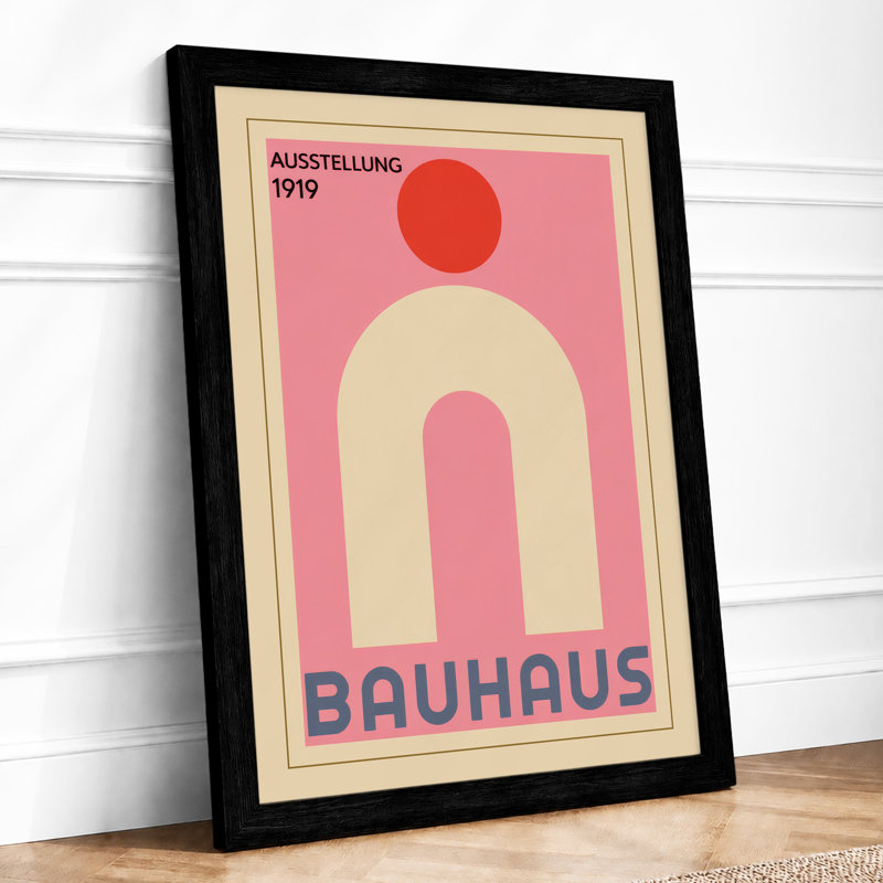 Bauhaus 1919 Geometric - Framed Print, A3 - 42.0 x 29.7 cm, Black