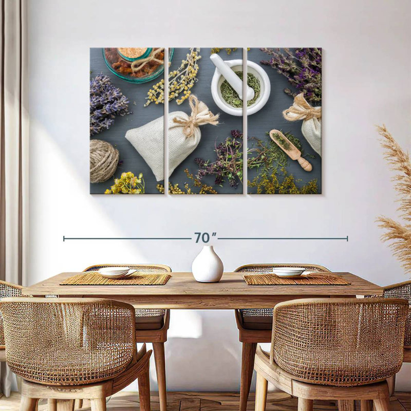 Dried Medicinal Herbs, 36" H x 57" W