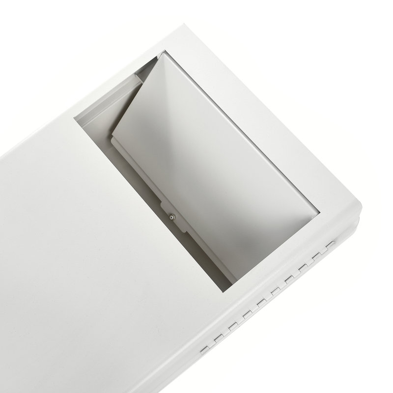 White Steel Built-In Wall Laundry Hamper