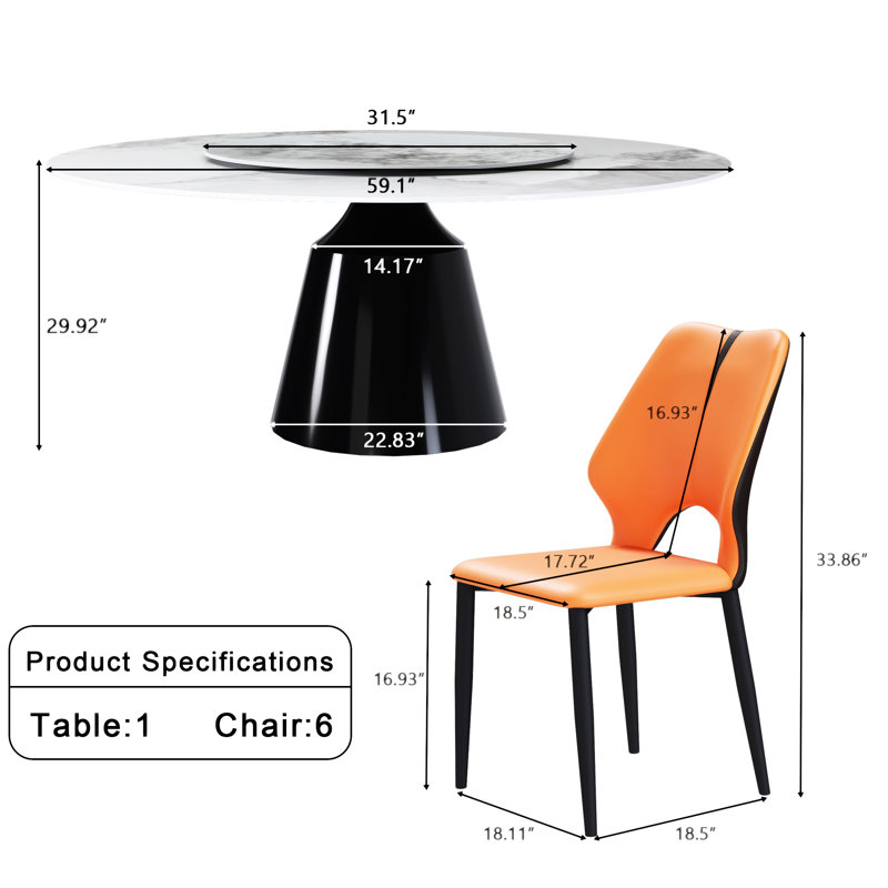 Ensemble de table de salle à manger 59 po