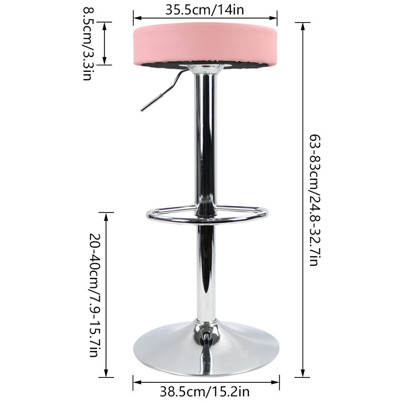 Aavi Swivel Upholstered Adjustable Height Counter Stool, Pink