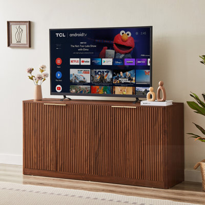 Buffet moderne ondulé avec contour incurvé, armoire de rangement à 4 portes pour la cuisine, la chambre à coucher et le salon, peu encombrant et élégant