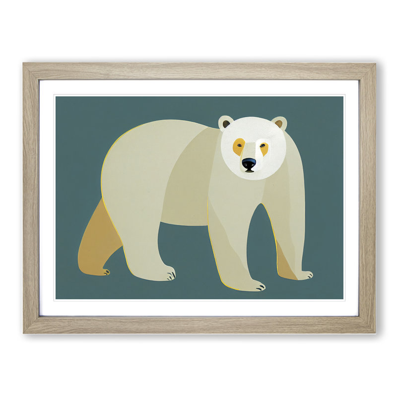 A Marvellous Polar Bear - Framed Print, 25cm H x 34cm W x 2cm D, Oak Framed
