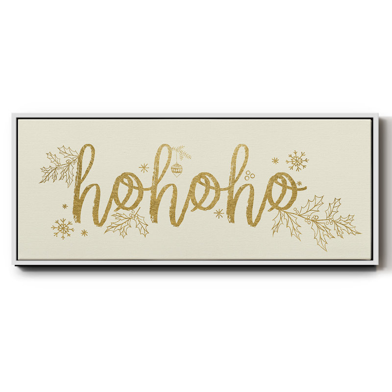 Toile encadrée dorée HOHOHO, H 8 po x l 20 po