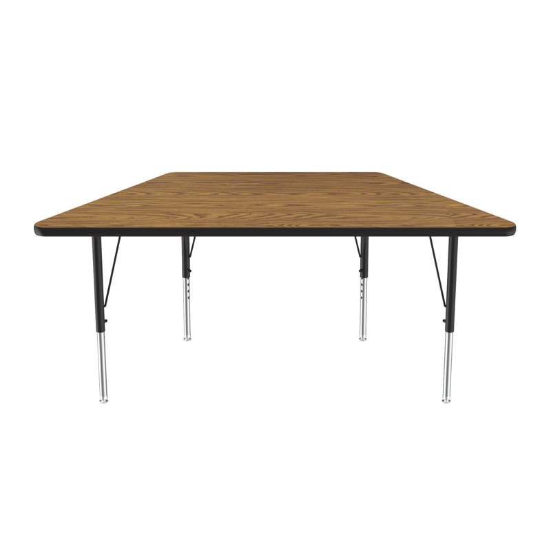 Table d'activité trapézoïdale à hauteur ajustable, Chêne moyen