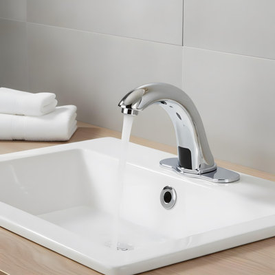 Robinet de lavabo de salle de bain automatique sans contact avec fonction de mélange d'eau chaude et froide