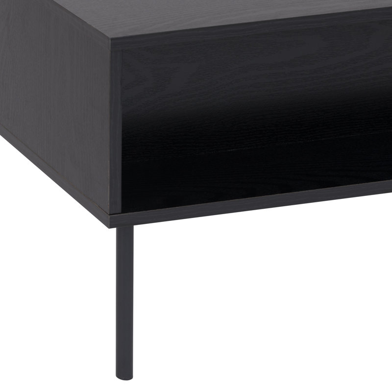 Dimattia Black Fluted Coffee Table with Storage