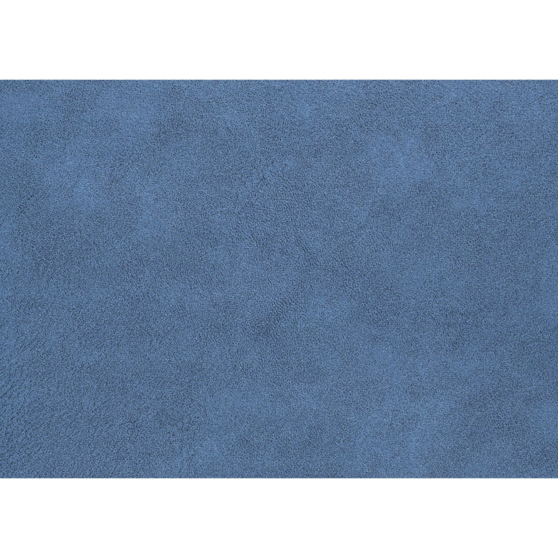 Grand lit plateforme tapissier bleu avec une tête de lit généreuse et un oreiller spacieux