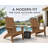 Modern Adirondack with Cup Holders All Weather HIPS Outdoor Chairs with Wide Armrests Oversized Plastic Patio Lounge for Lawn, Patio and Pool, Teak-802635861