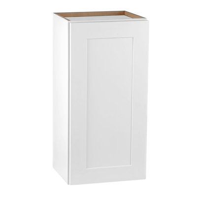 White Solid Wood Single Door Wall Cabinet 1 Door And 2 Shelves For Kitchen Storage, Bathroom Storage, Laundry,Adjustable Shelves Ready To Assemble(12"W×12"D×30"H)