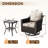 3-Piece PE Wicker Outdoor Patio Set with 2 Swivel Chairs & Side Table,Beige Cushion-662701581