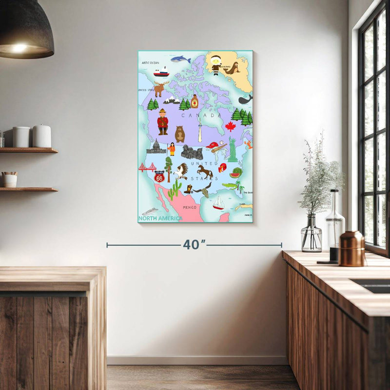 Aliaz Continents North America, 39" H x 26" W