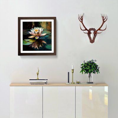 Lotus Flower Neo-Impressionism - Framed Print