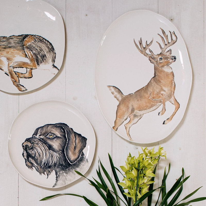 Grand plateau ovale Cacciatore Deer