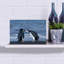 Sweet Penguin Kiss Contemporary Bird Penguin Beach Wall Art Print 1 Piece Wrapped Canvas Wall Art-804706000