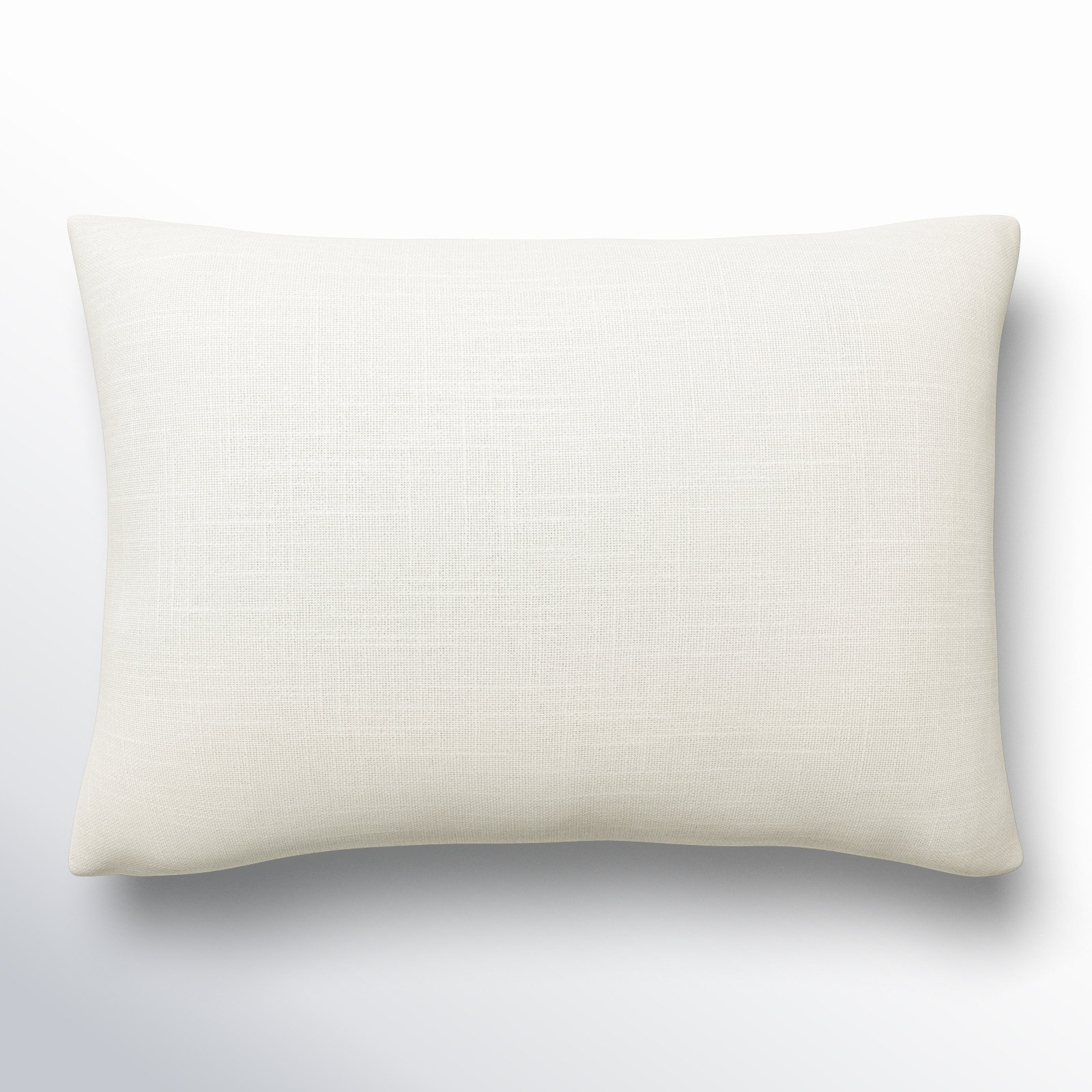 Laurette Cotton Lumbar Pillow Cover, Ivory, Polyester/Polyfill