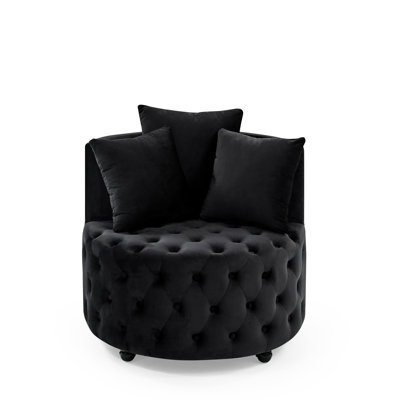Velvet Upholstered Swivel Chair For Living Room,Accent Chair,living room chair by House of Hampton