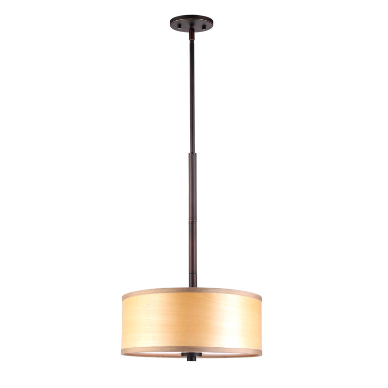 Ahmia 3 - Light Dimmable Chandelier, Bronze, 13" H x 17.5" W x 17.5" D, Brulee Wood Veneer