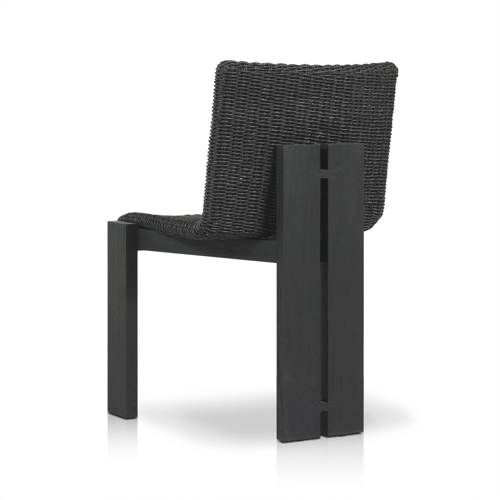 Padme Teak Patio Side Chair, Stained Black