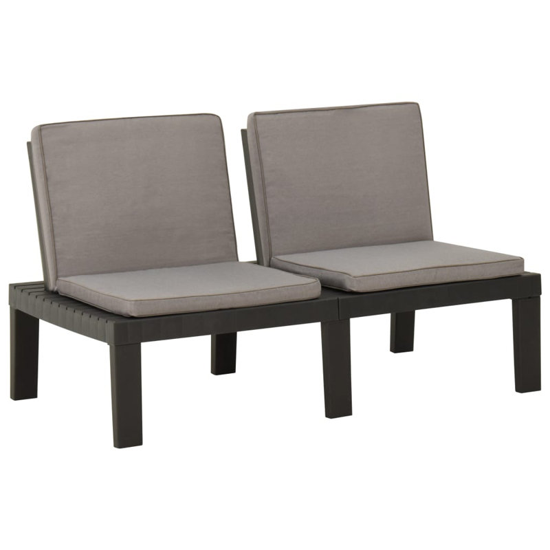 Banc de jardin en plastique Rocelin, Gris
