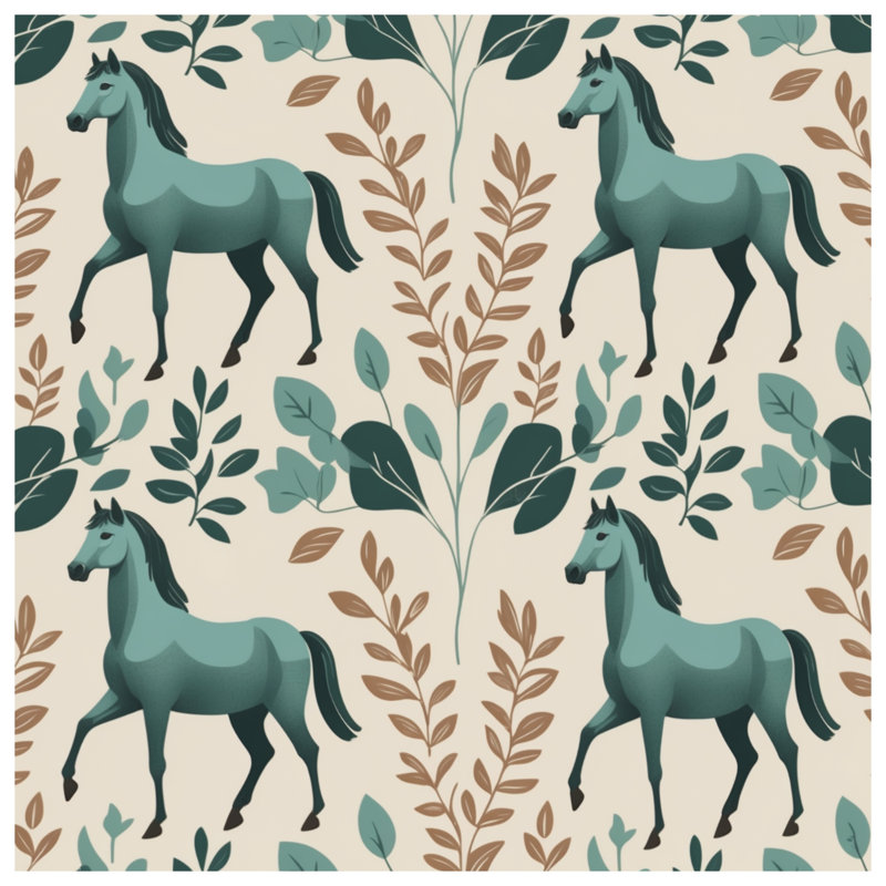 Rideaux de douche Green Horse, L 70 po x H 93 po