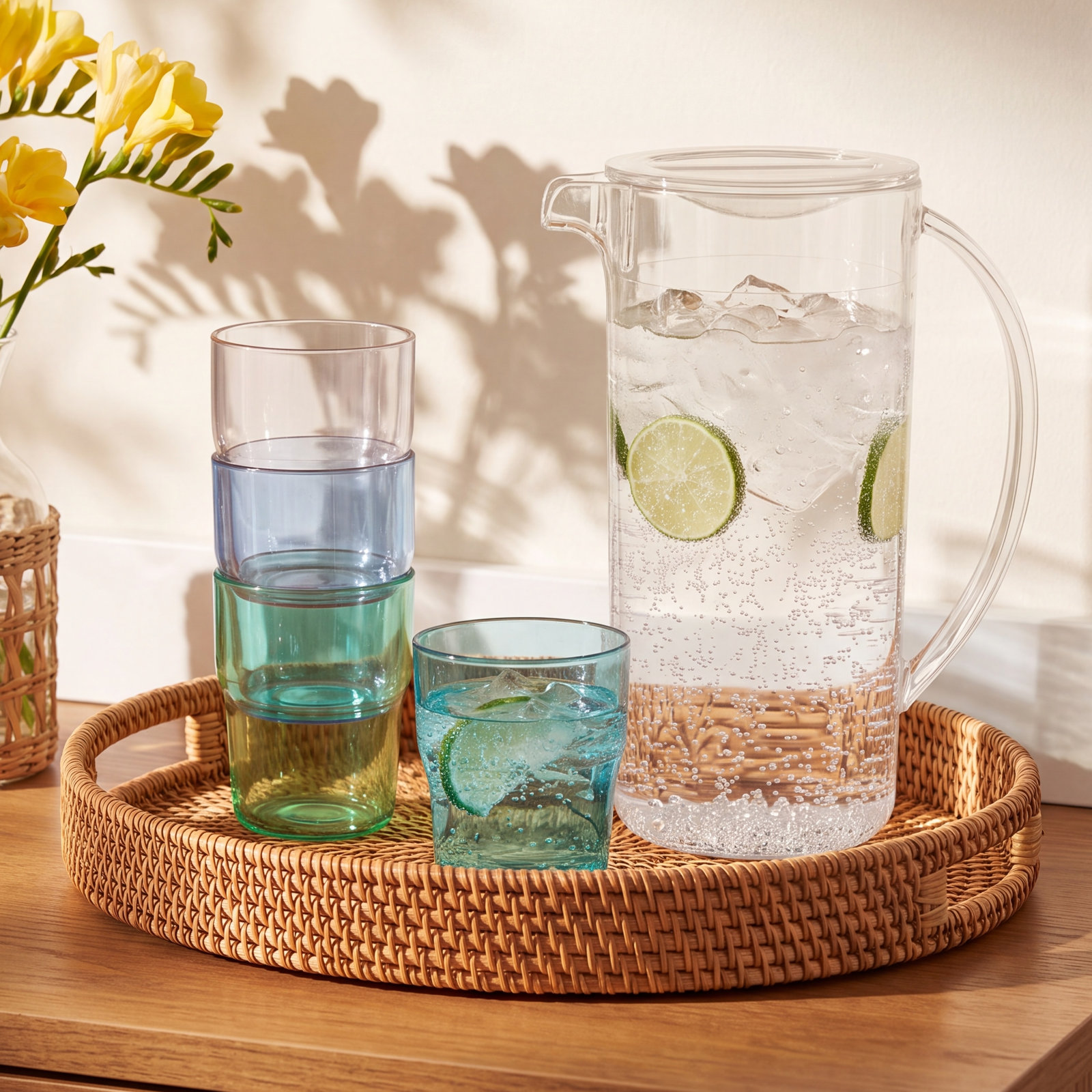 Deyon 91oz. Acrylic Pitcher, Blue/Green/Clear