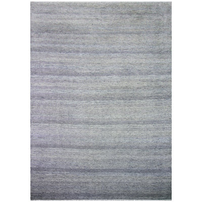 Tapis ivoire / noir / gris de haute qualité noué à la main
