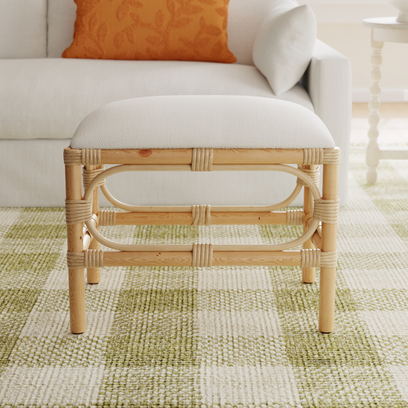 Bridgette Upholstered Ottoman, White