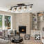 Luminaires noirs à 5 rails, éléments industriels modernes, projecteur rotatif, douille E26, à intensité variable, pour la cuisine, la salle à manger, l'ensemble d'intérieur, 5, multi-têtes réglables, rouille, décoration intérieure
