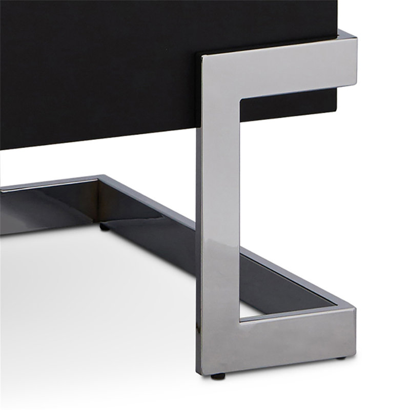 ACME Calnan Madeleine avec plateau relevable, noir brillant et chrome, Noir
