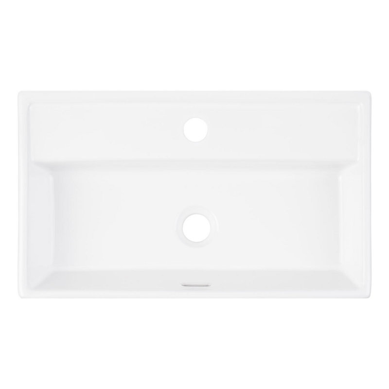 22" Kaisy White Porcelain Rectangular Wall Mount Bathroom Sink with Overflow