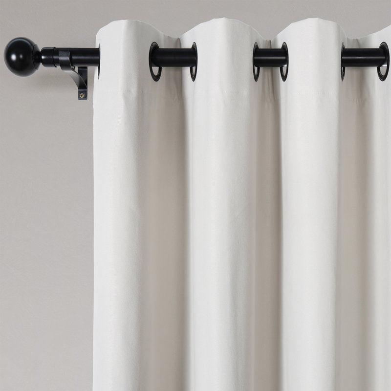 Huseman Soft Cotton Feel Twill 100% Blackout Curtain Pair（2 panels), 52" W x 96" L, Natural